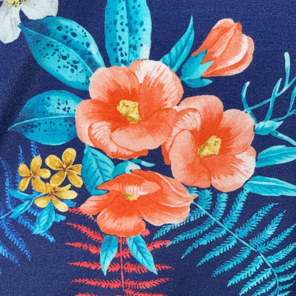 Express Blue Floral Dress - Picture 3 of 5